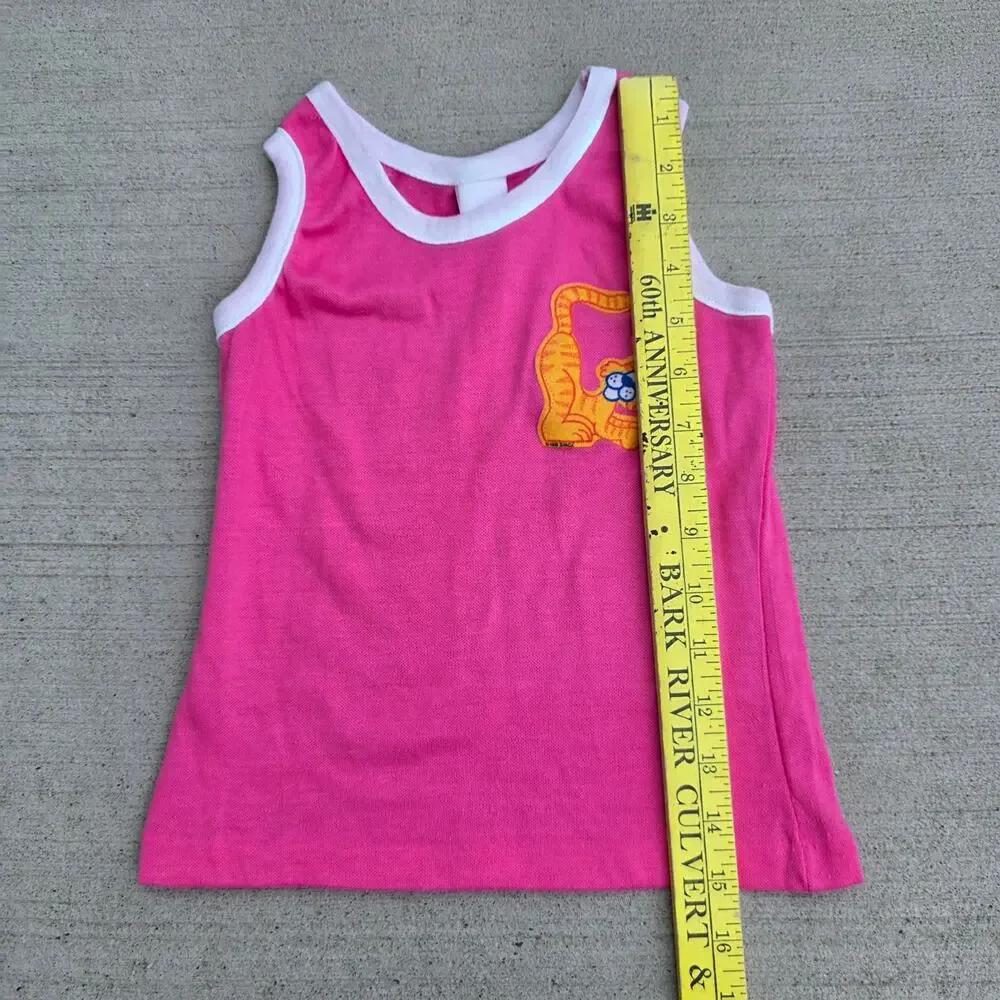 Vintage Krazy Kritters Girls Pink Todder Tank Top 80s 1981 Cartoon Size 6
